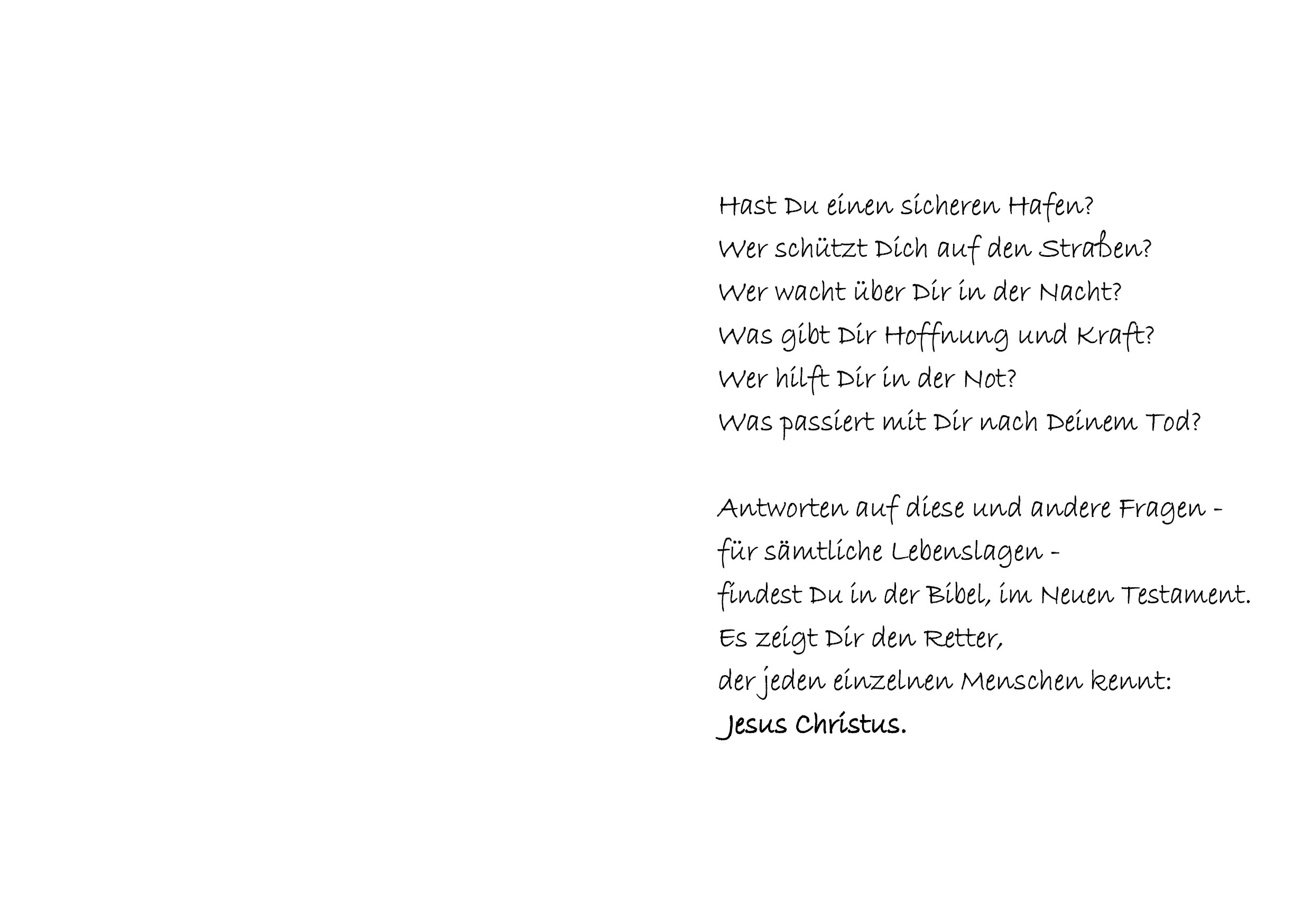 Rufe mich an in der Not